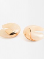 Aros Perlados Con Detalle Metálico beige