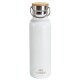 Botella térmica Mobby en acero inox. y bamboo 450ml Blanco