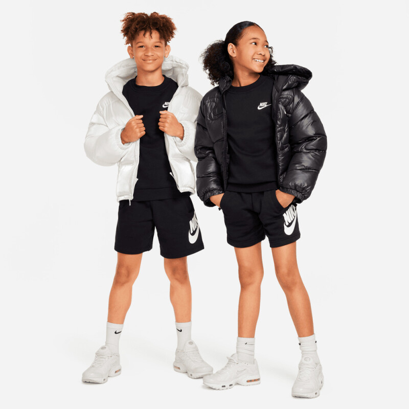 Remera Nike Sportswear Club Fleece de Niños Negro
