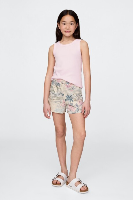 V-FRENCH TERRY SHORT Palm Print