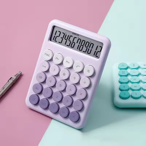 Calculadora Escritorio 12 Dígitos Funciones Números Escolar Color Variante Violeta