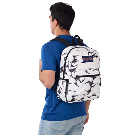 Mochila Escolar Jansport Cross Town Original Unisex Urbana Cyber Silver White