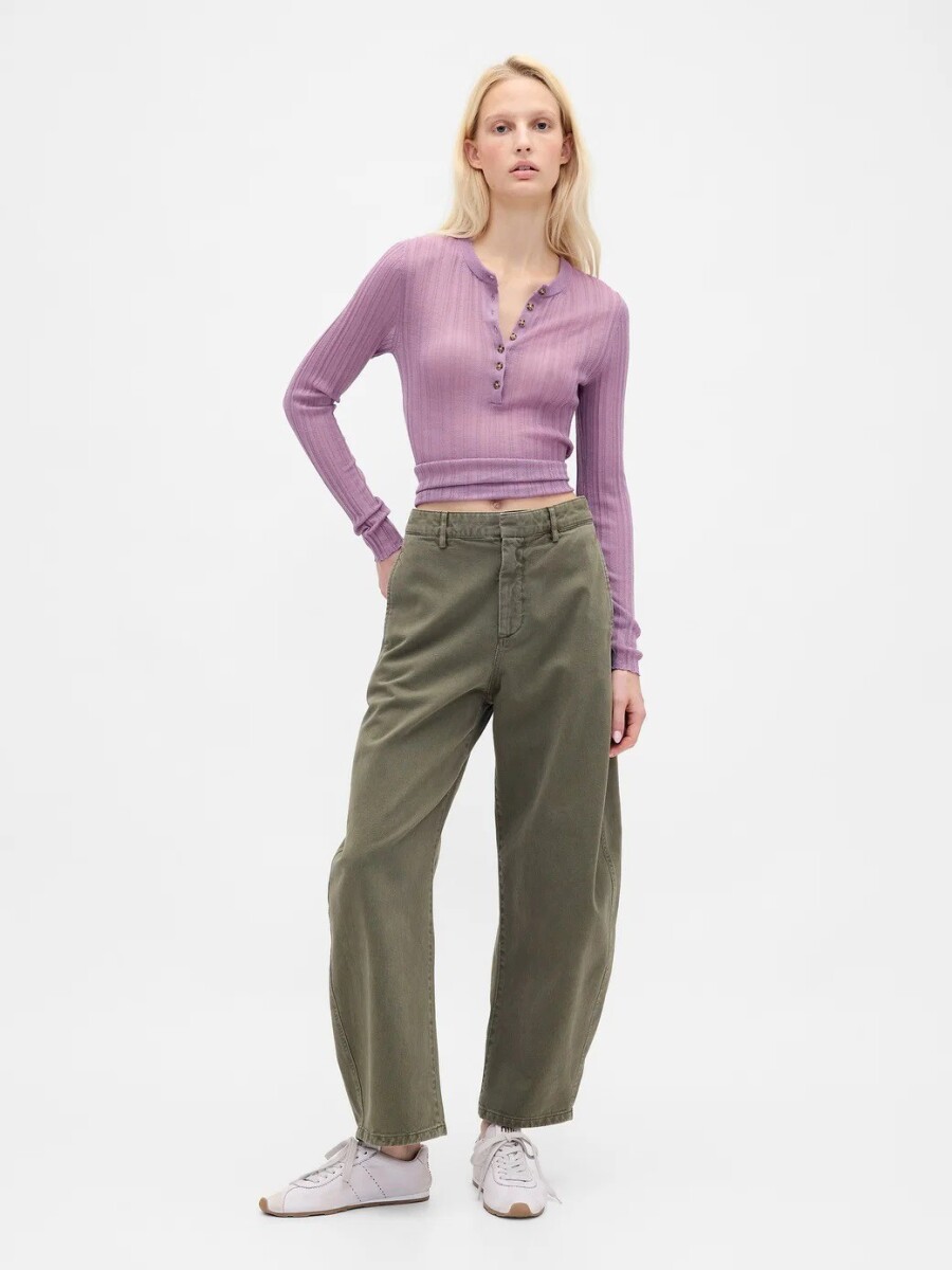 Pantalón Khaki Barrel Mujer - Black Moss 