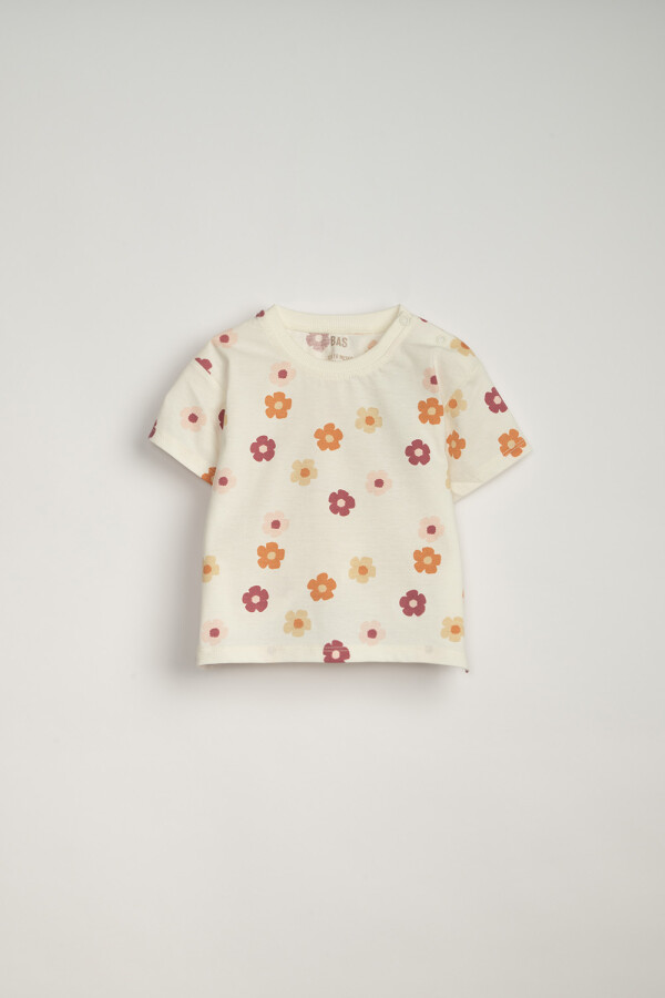 Remera estampada Flores Crudo