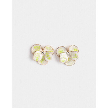 Aros Pasantes Flores Dorado