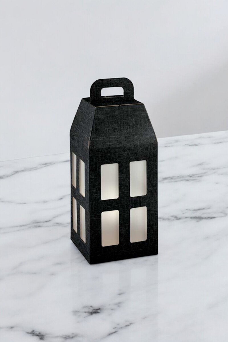 Caja linterna 18x18x39,5 cm. - SETA NERO 