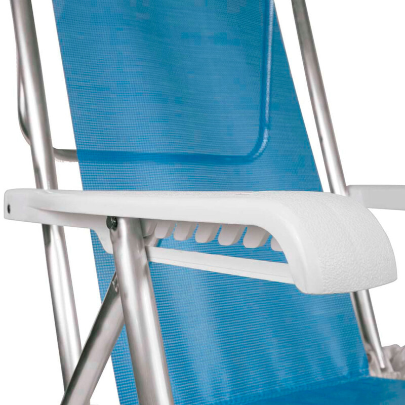 Silla Reclinable 8 Pos. Alum. Sannet AZUL