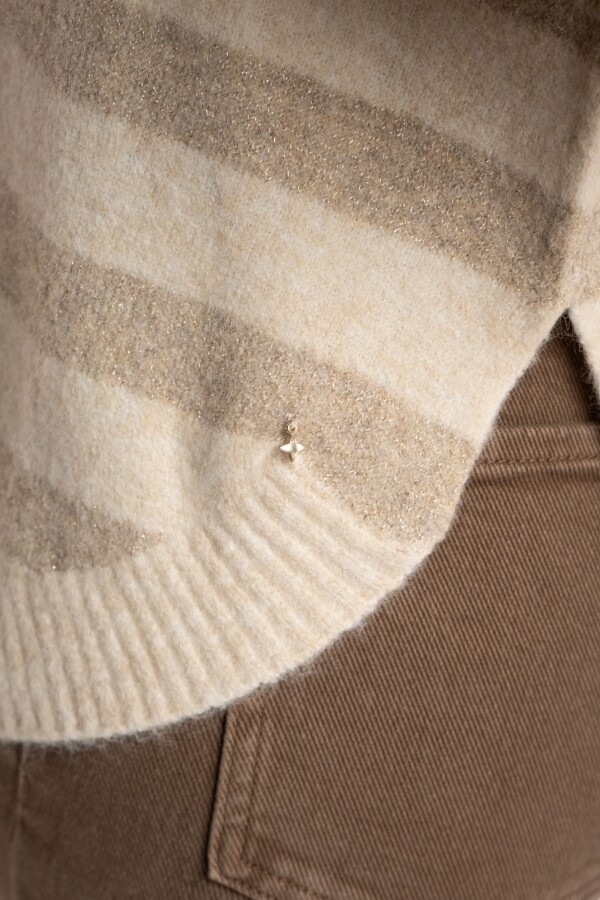 Sweater Rayado Combinado Beige Melange