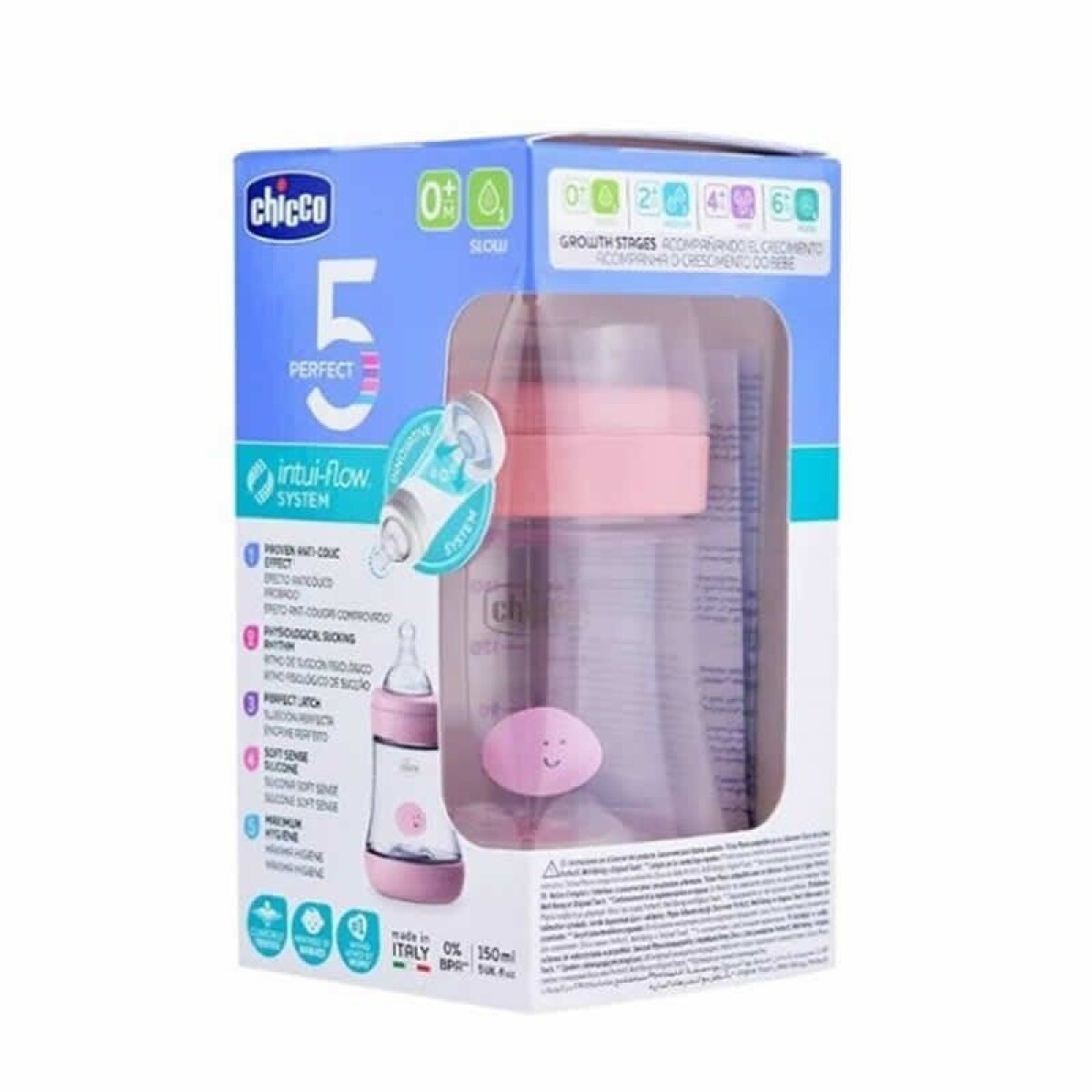 Biberon anticolicos perfect 5 150ml CHICCO - rosa 