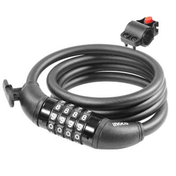 CANDADO PARA BICICLETA 10X1200MM C/ COMBINACION INGCO DBK21012 CANDADO PARA BICICLETA 10X1200MM C/ COMBINACION INGCO DBK21012