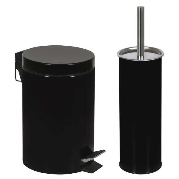 TARRO DE RESIDUOS AGATA 3 Lts MAS ESCOBILLA NEGRO NEGRO