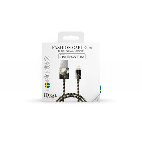 Cable de Carga Fashion Cable Ideal of Sweden USB a Lightning 1 Metro Black