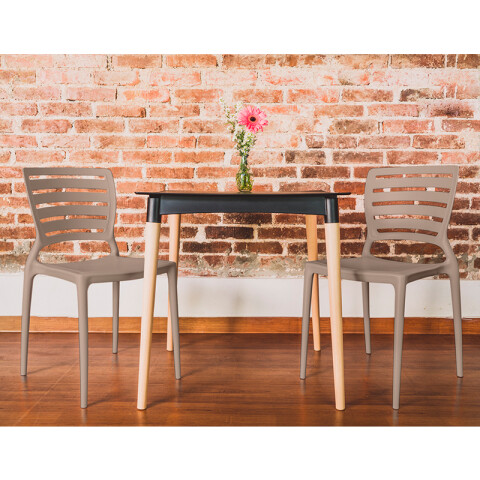 Silla apilable gamuza "SOFIA" respaldo franjas -TRAMONTINA TD0607