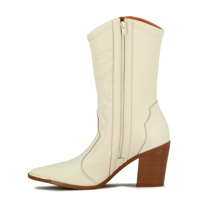 Bota Vizzano Mujer Taco 9cm Blanco