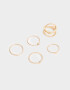 Sets Anillos Strass Anillos Sets De Metal - Dorado