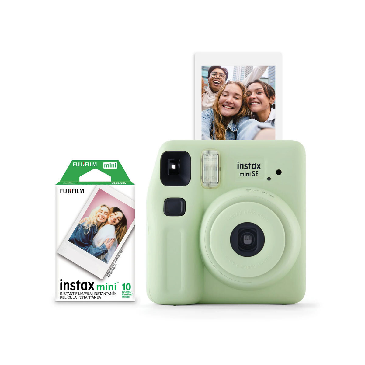 Cámara Fujifilm Instax Mini SE Verde con 10 MINI FILM 