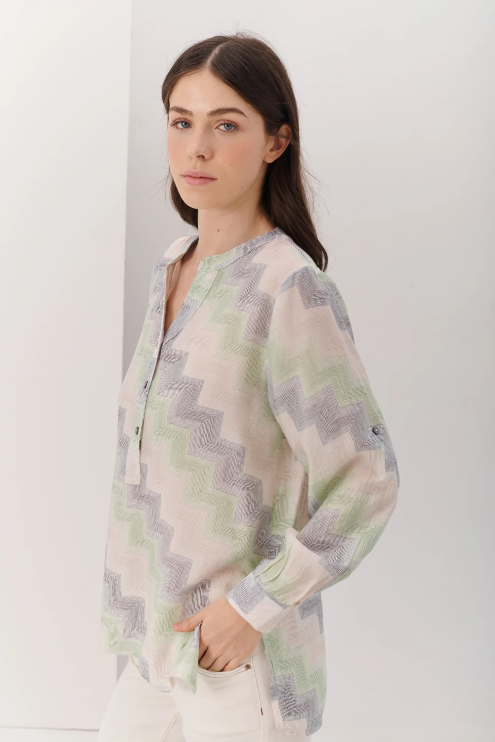 CAMISA JULIA ZIGZAG verde 2