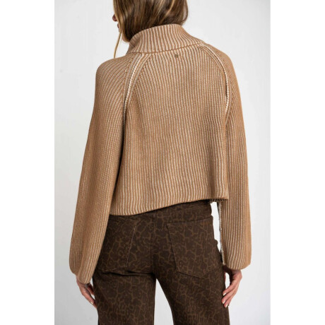 Sweater Algodón Cierre Camel