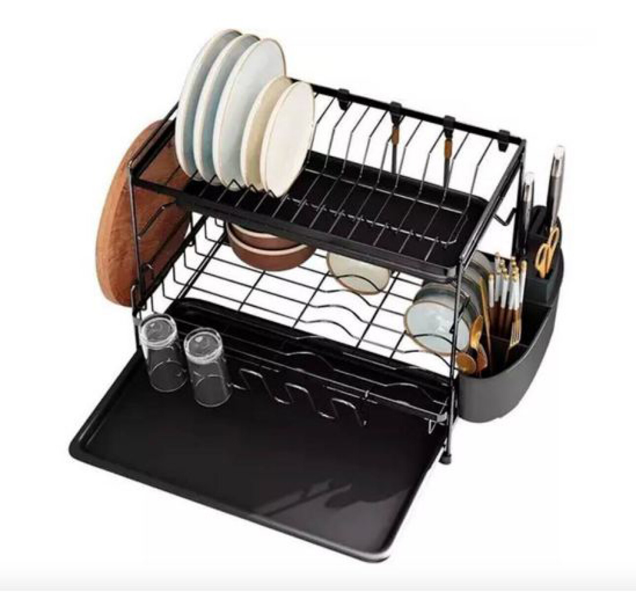 Escurridor de Platos Metálico con Porta Cuchillas 824-1 