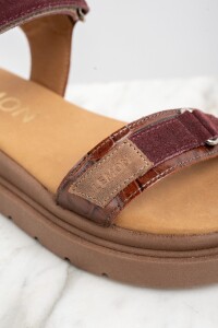 Sandalia Cuero Combinada Marrón