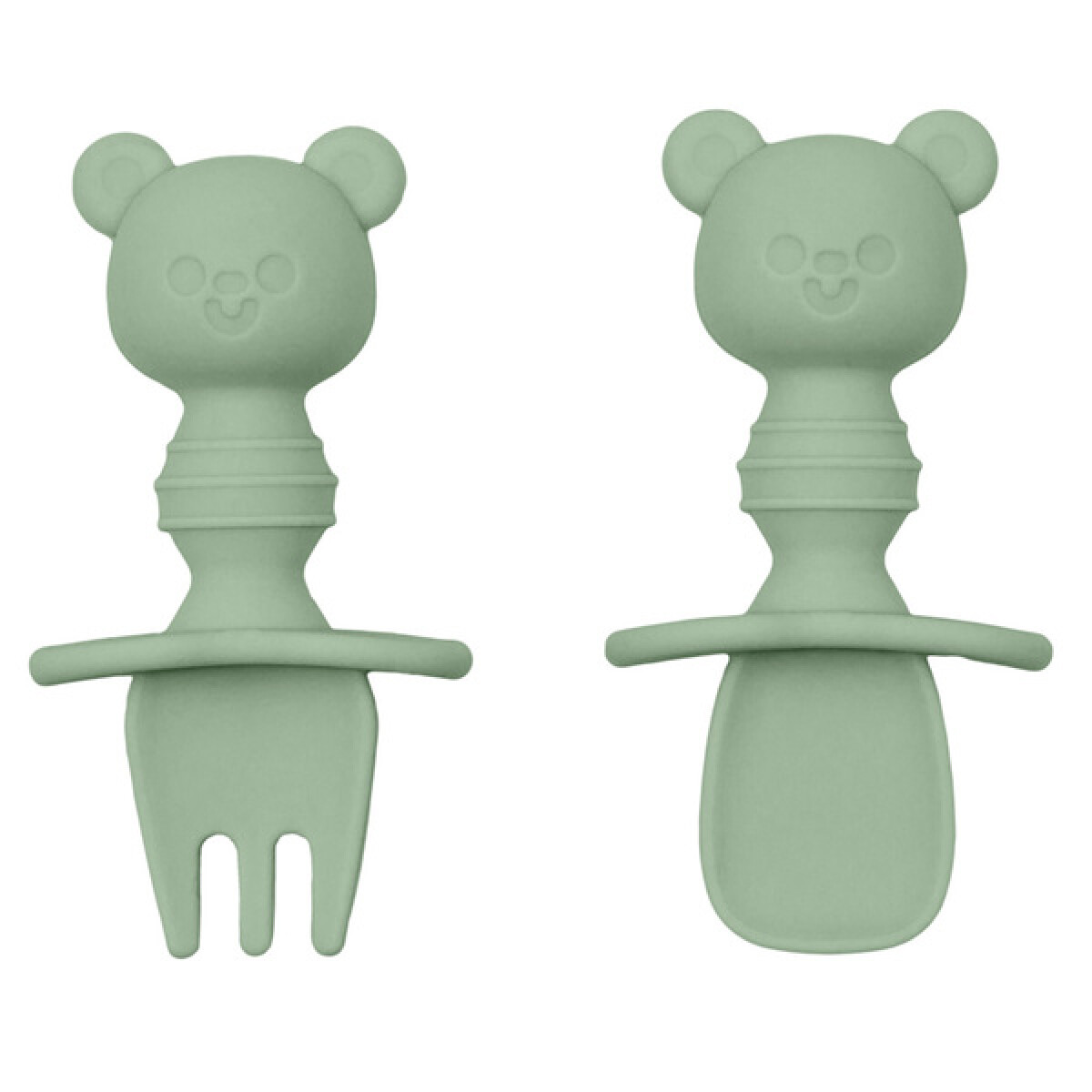 Mi primer Cubiertos silicona - Osito verde 