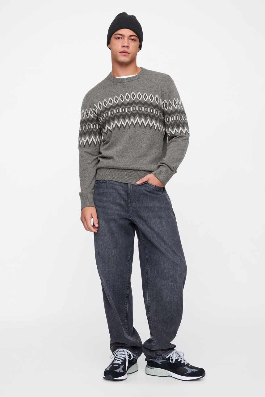 Buzo Fairisle Hombre Heather Grey