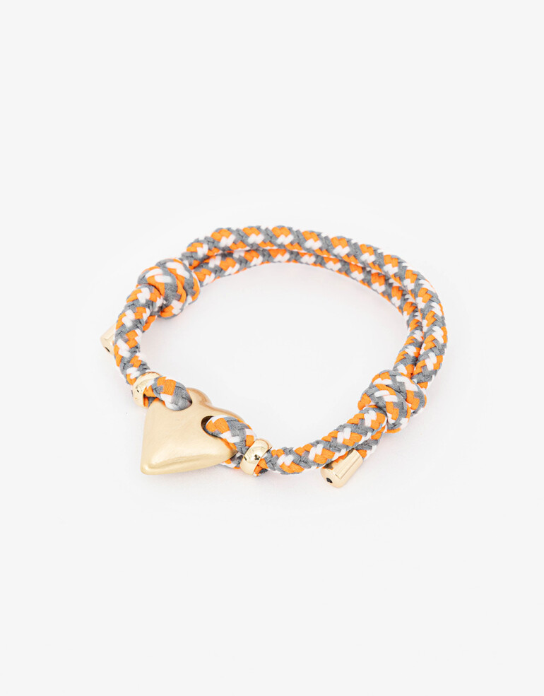 Pulseras Flexibles Cordón Pulsera De Cordón Con Corazón - Combinacion Multicolor