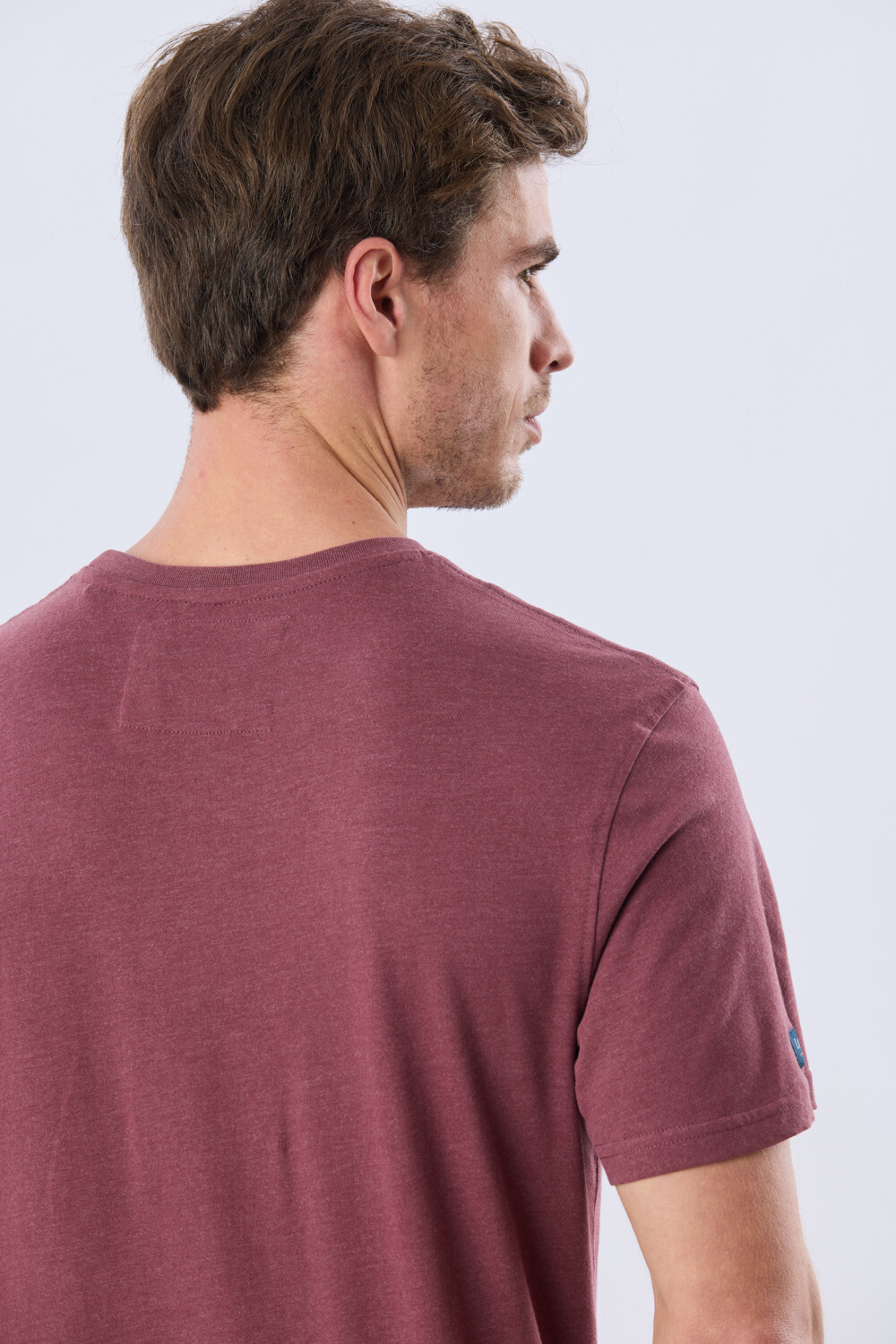 REMERA BÁSICA DE ALGODÓN Bordo Melange