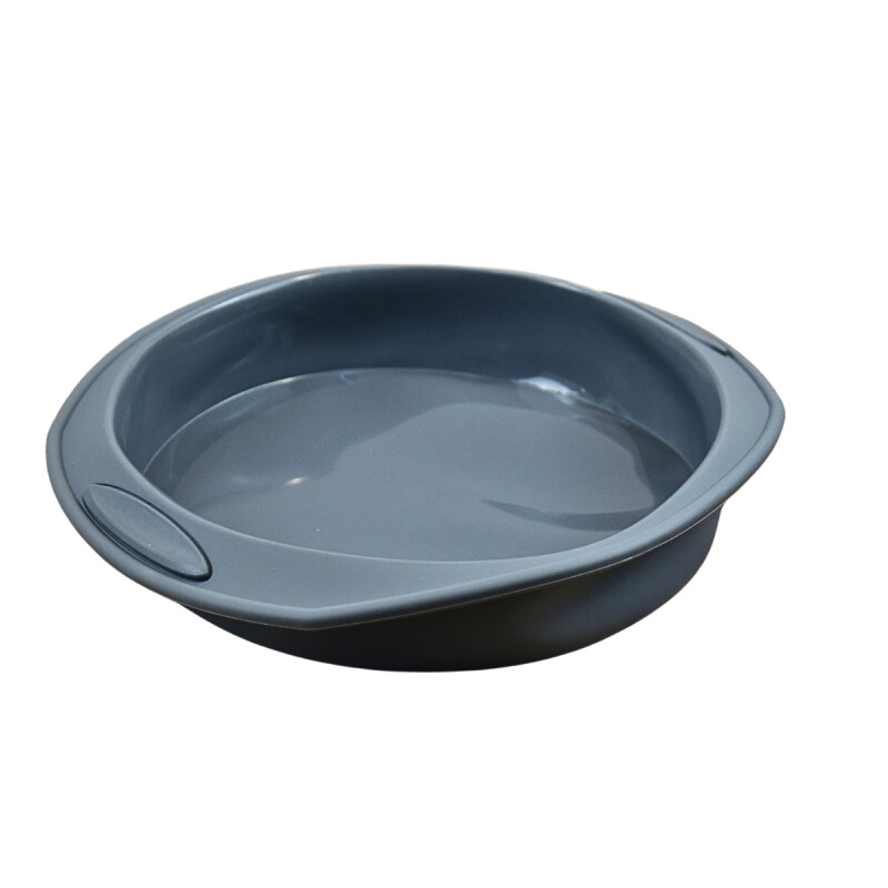 Tartera silicona redonda con asas 28,5 cms GRIS