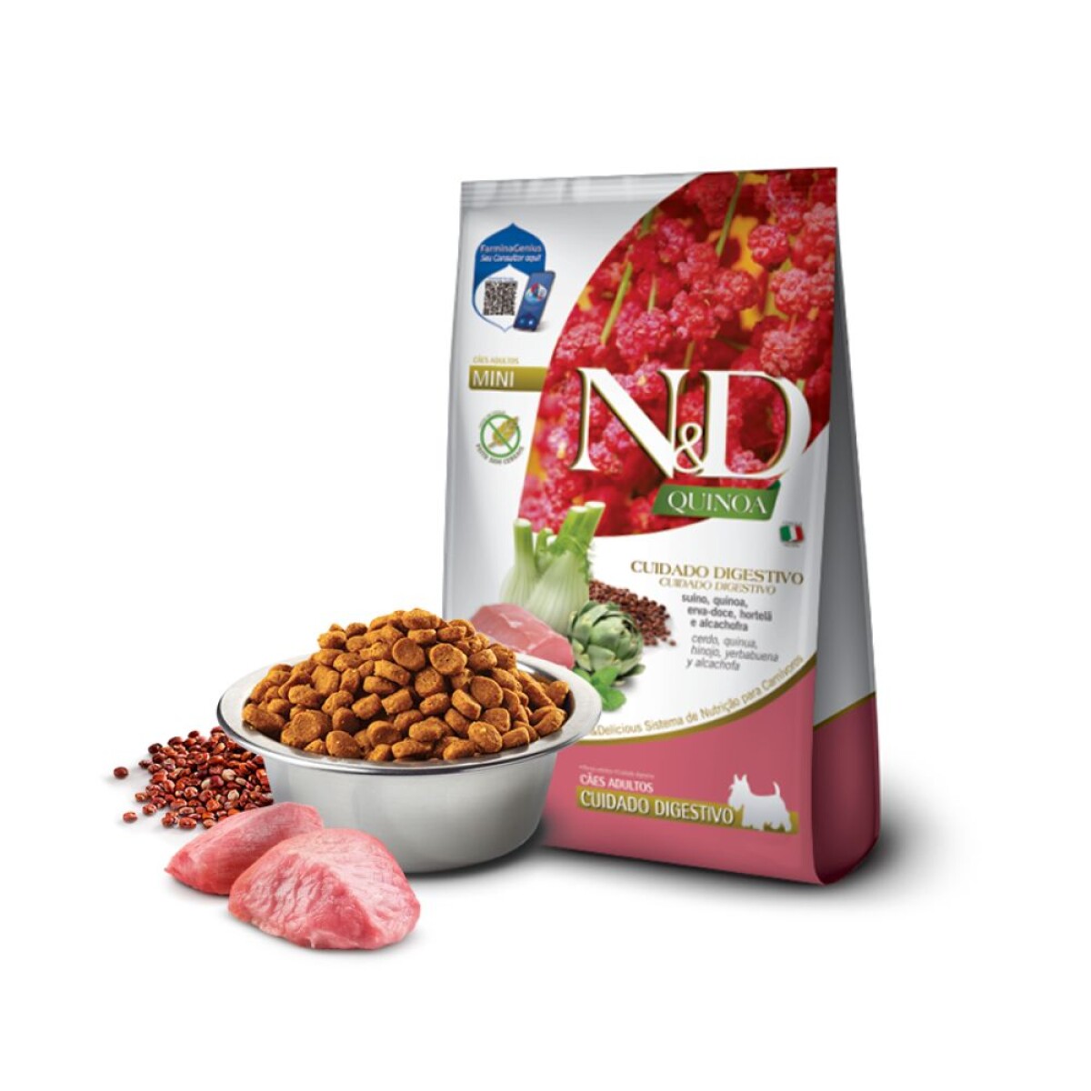N&D Quinoa Can Ad Mini Cuidado Digestivo Suino 2,5 Kg 