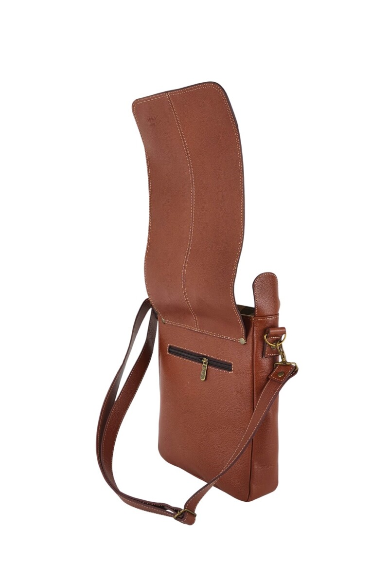 Morral con solapa mediano Marrón