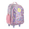 Mochila Trendy Unicornio C/Carro Rosado - Lila - Plateado