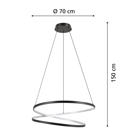 Lámpara colgante LED 42W cálida Ø70x150cm RUOTALE EG0896