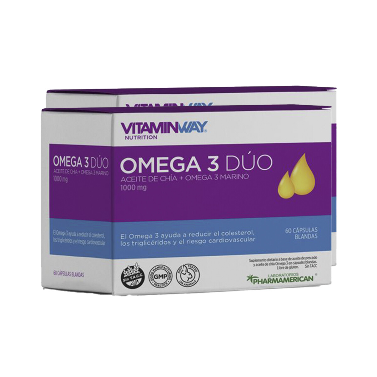 Pack Vitaminway Omega 3 Dúo x 60 cap. 2da unidad 30 % off 