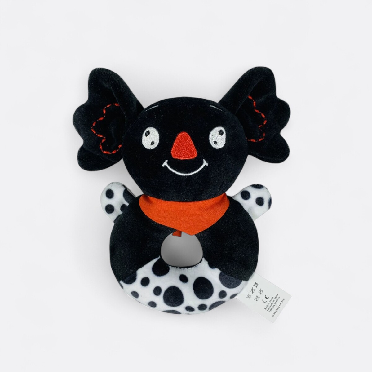 Sonajero De Tela En Blanco Y Negro - Koala Negro 