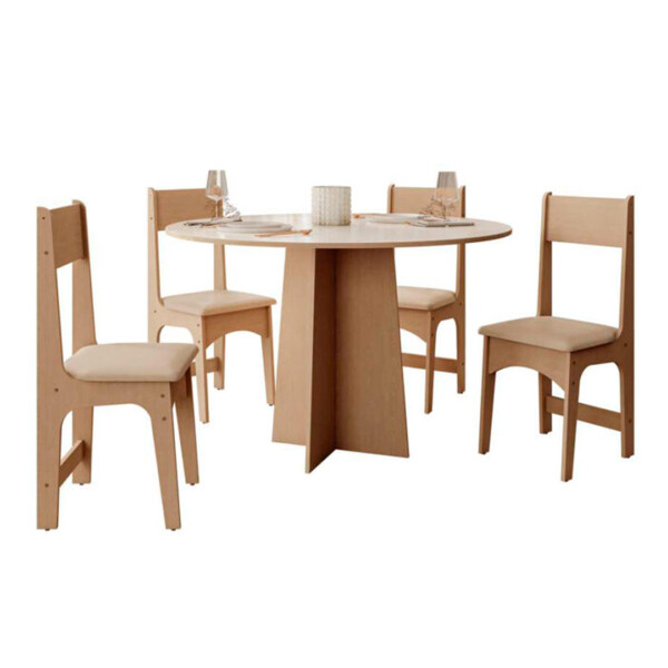 Juego de comedor Cindy 4 Sillas Color Miel N/A