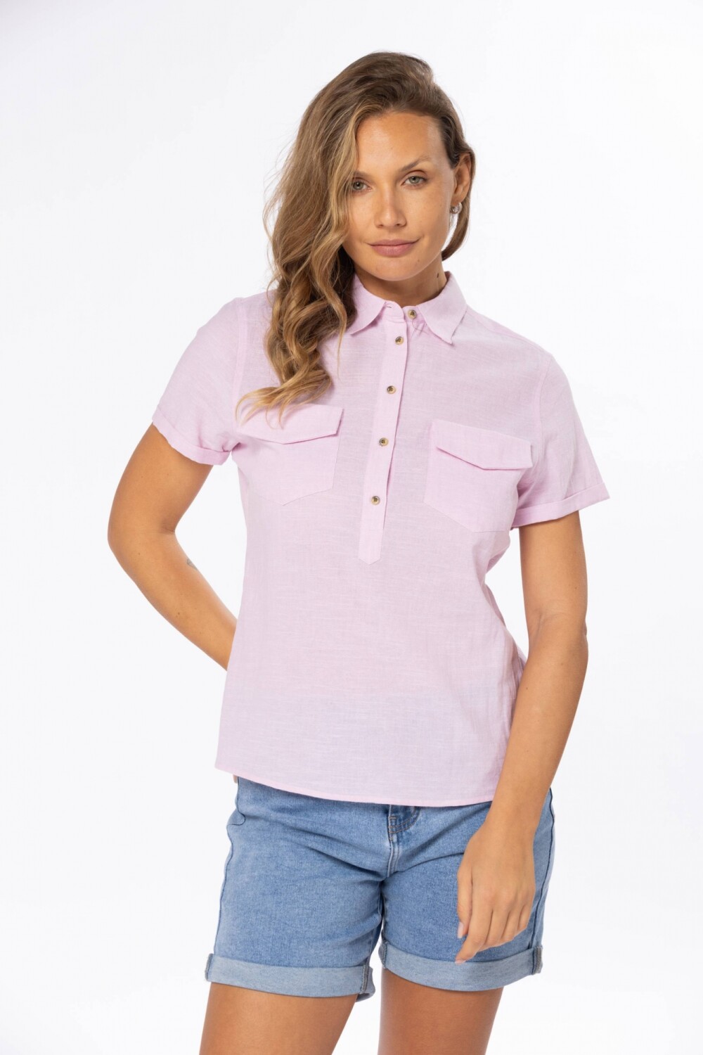 CAMISA DE LINO Rosa
