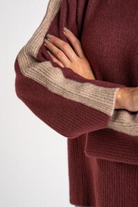 Polera Combinada Bordeaux