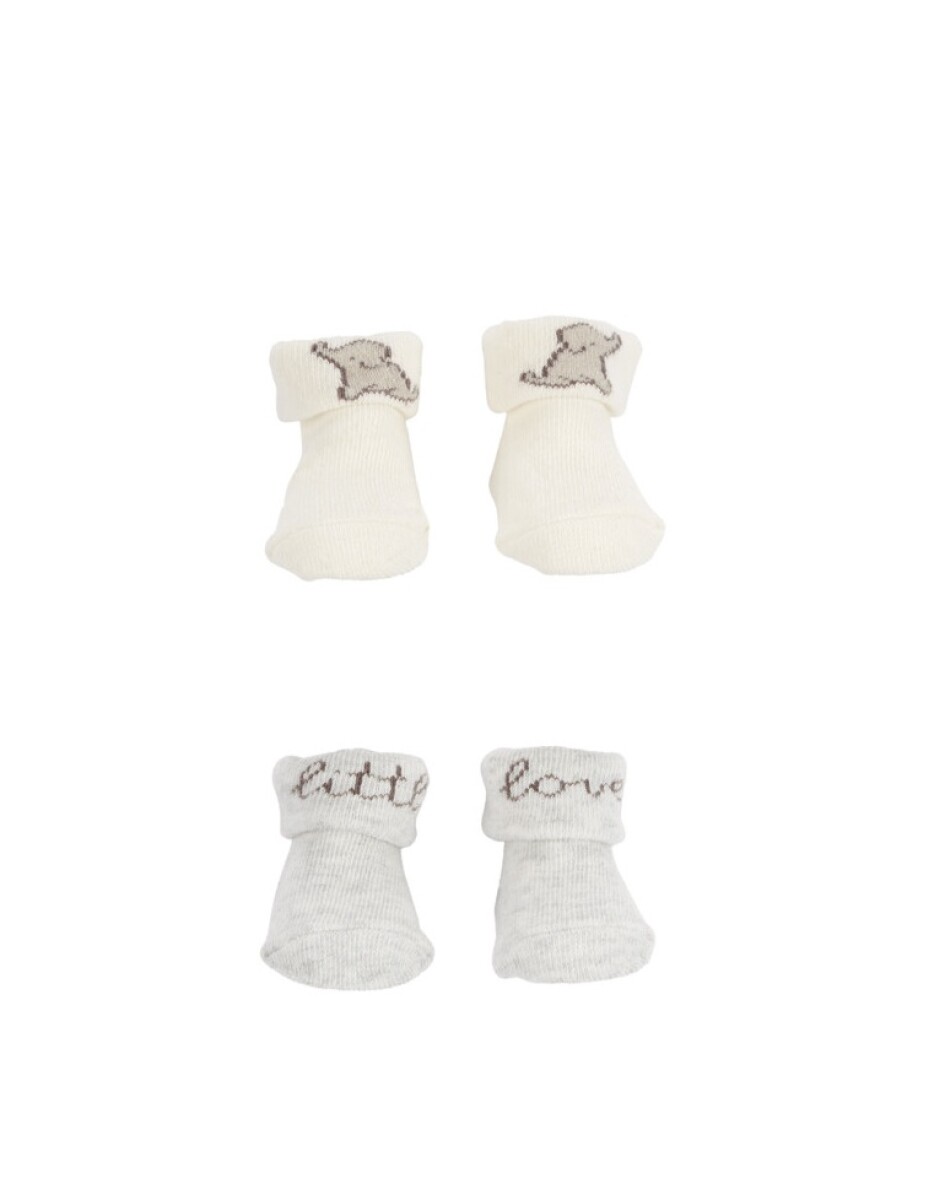 Pack x2 medias tipo escarpines CARTERS - blanco elefante 