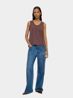Top Fluido De Rayas marron