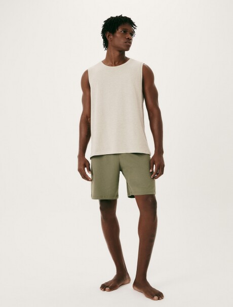 PIJAMA CORTA DE ALGODÓN BEIGE