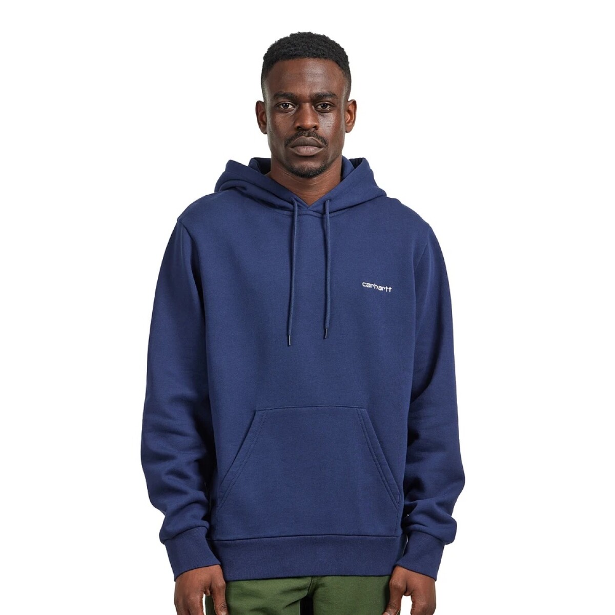 HOODED SCRIPT EMBROIDERY SWEAT 