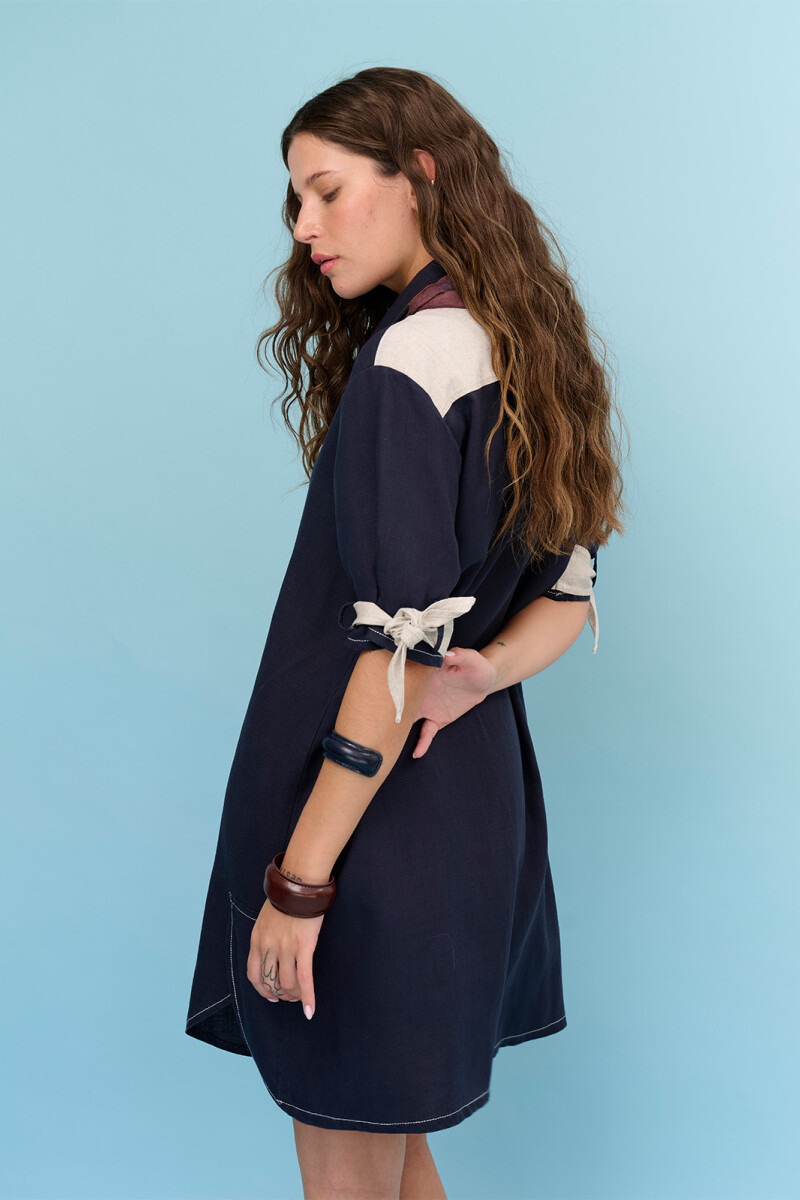 VESTIDO LINO POLO AZUL