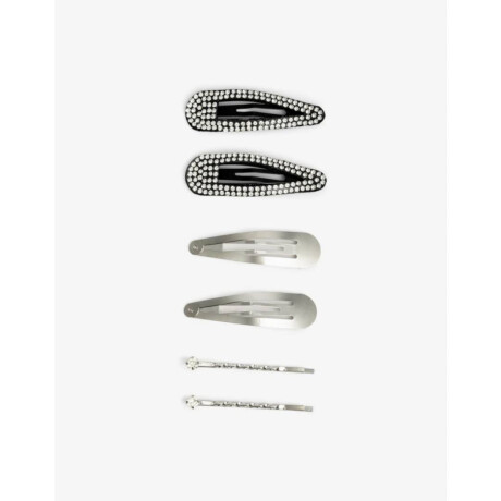 Set De Hebillas Strass Plateado Rodio
