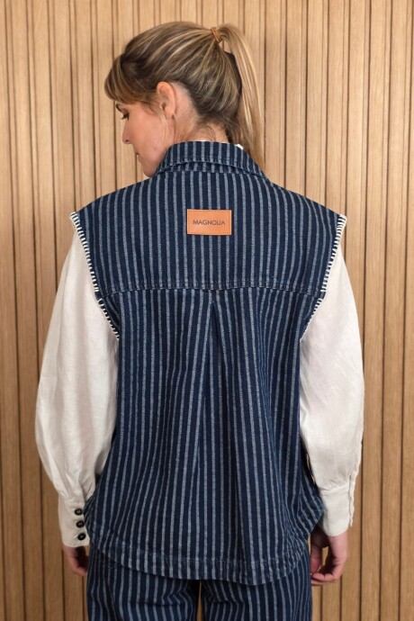 Chaleco Moto Denim stripped