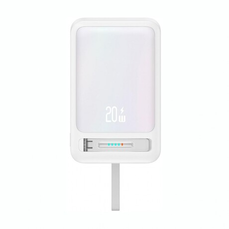 USAMS POWER BANK 10000MAH WIRELESS CON CABLE USB-C Cargador Portátil USAMS Power Bank Capacidad 10000 mAh USB-C - Blanco