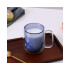 Pack 2 Tazas Vidrio Doble Pared Color C/ Asa Café 250 Ml Variante Color Azul