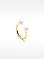 Anillo De Plata 925 Sterling Silver Pearl dorado