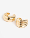 Aros Sets Metal Set De Earcuffs De Metal - Dorado