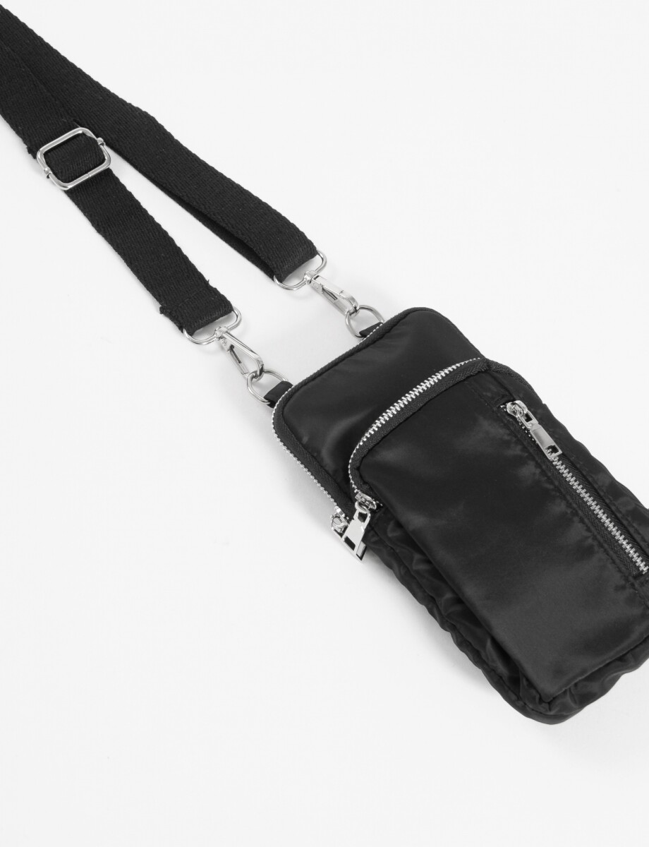 Porta celular tela cordón - negro 